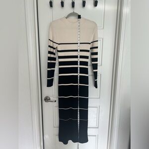 ZARA Striped Knit Midi Dress NWOT